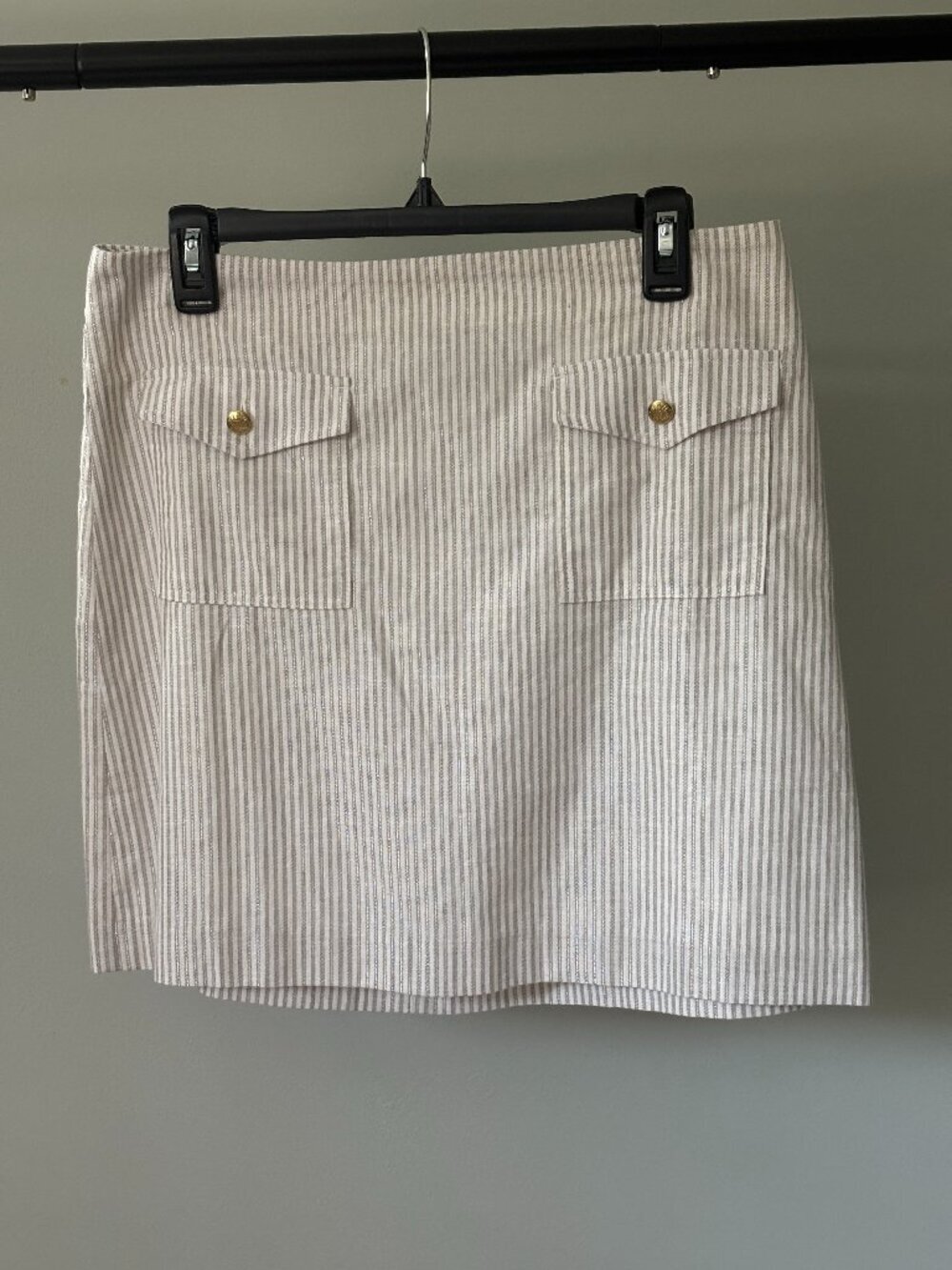 J.Crew Factory NWT Metallic Stripe Patch-Pocket Mini Skirt Size 10 NWT